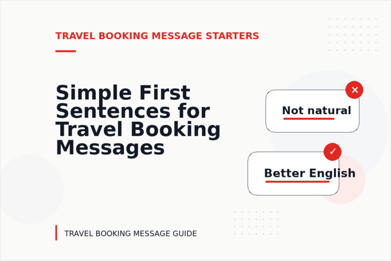 Simple First Sentences for Travel Booking Messages