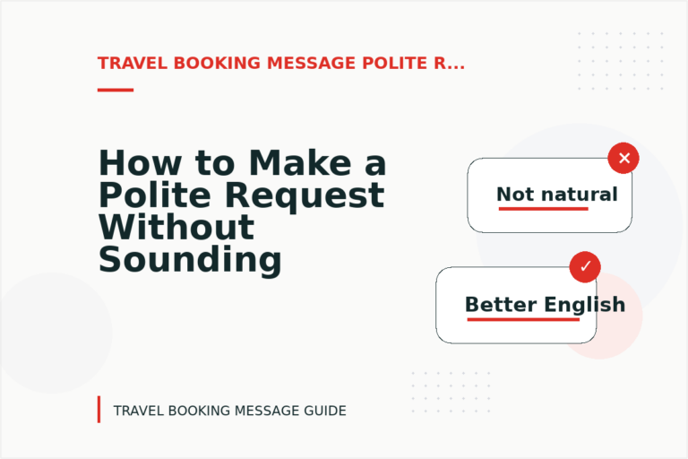 How to Make a Polite Request Without Sounding Demanding in Travel Booking Message English