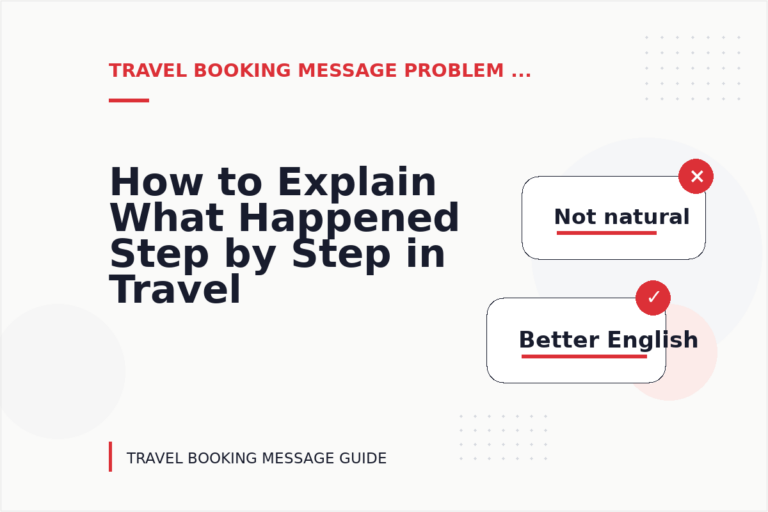 How to Explain What Happened Step by Step in Travel Booking Message English How to Explain What Happened Step by Step in Travel Booking Message English