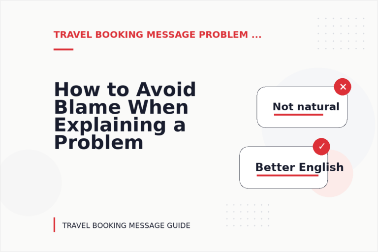 How to Avoid Blame When Explaining a Problem in Travel Booking Message English