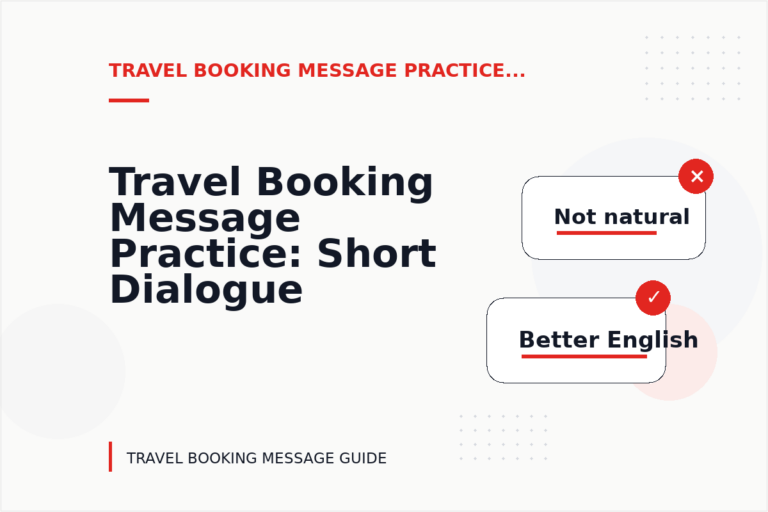 Travel Booking Message Practice: Short Dialogue Examples Travel Booking Message Practice: Short Dialogue Examples